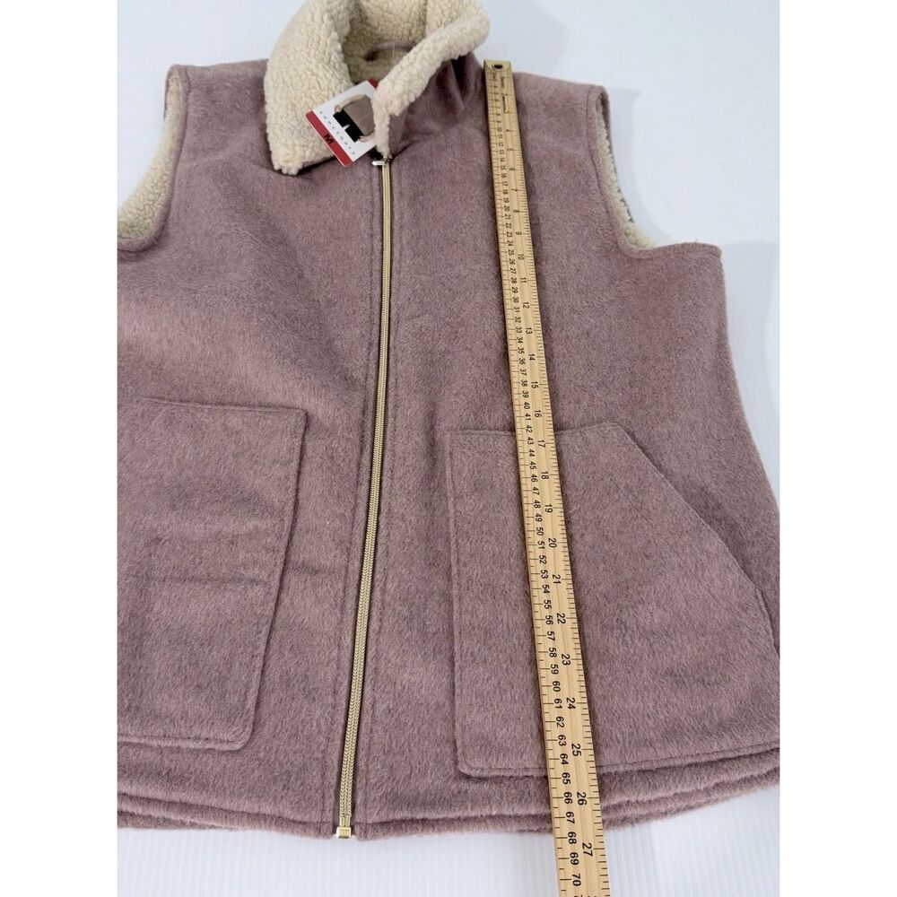 Sanctuary Sleeveless Vest Women's M Sherpa Soft Warm Cozy Mauve (NWT) - Picture 5 of 12